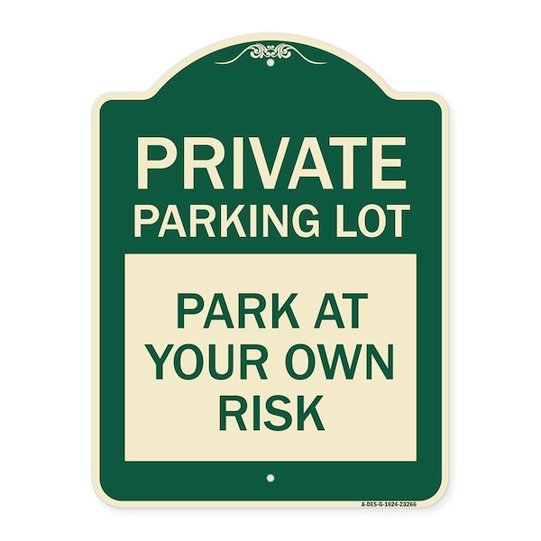 Private Parking Lot Heavy-Gauge Aluminum Architectural Sign, 24" x 18", G-1824-23266